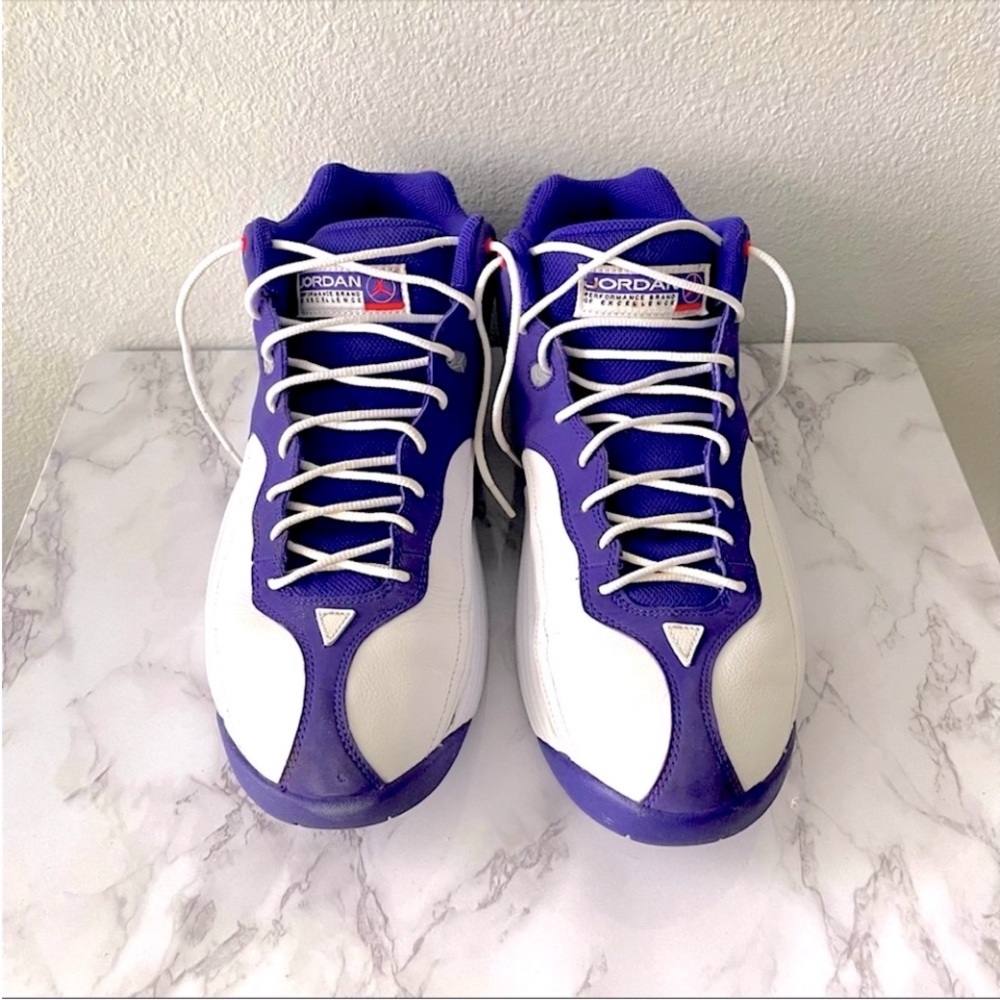 Jordan White and Purple Sneakers